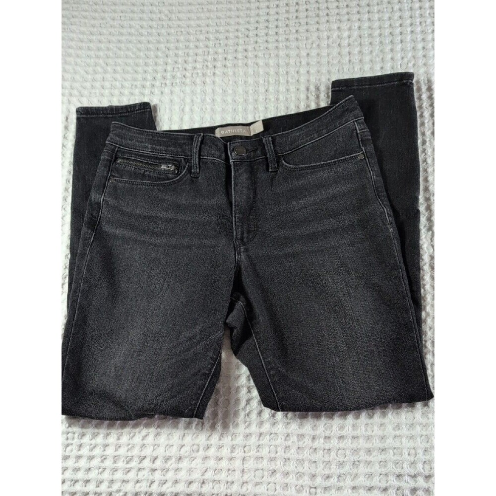 Athleta Women's Black Skinny Jeans with Ankle Zippers Size 6